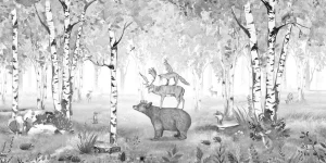 Hot Bear King - Black and white Kinderkamer | Dieren