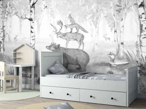 Hot Bear King - Black and white Kinderkamer | Dieren