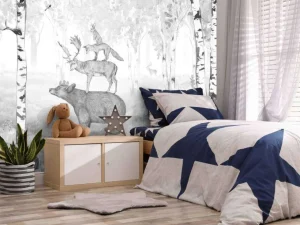 Hot Bear King - Black and white Kinderkamer | Dieren