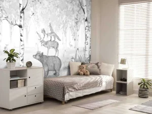 Hot Bear King - Black and white Kinderkamer | Dieren