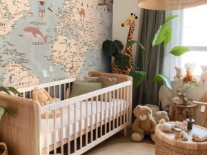 Discount Beige wereldkaart Kinderkamer | Dieren