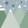 Fashion Berglandschap met luchtballonnen Kinderkamer