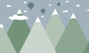 Fashion Berglandschap met luchtballonnen Kinderkamer