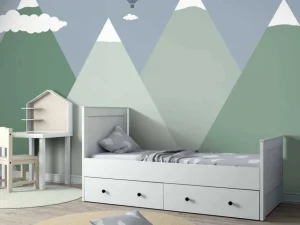 Fashion Berglandschap met luchtballonnen Kinderkamer