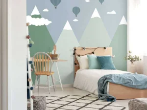 Fashion Berglandschap met luchtballonnen Kinderkamer
