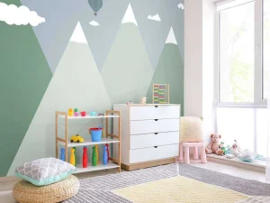 Fashion Berglandschap met luchtballonnen Kinderkamer