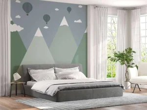 Fashion Berglandschap met luchtballonnen Kinderkamer