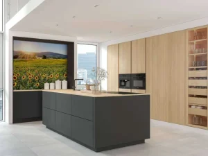 Clearance Berglandschap met zonnebloemen fotobehang Bloemen