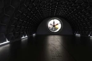 Online Betonnen garage met een ventilatiesysteem fotobehang Transport | Architectuur
