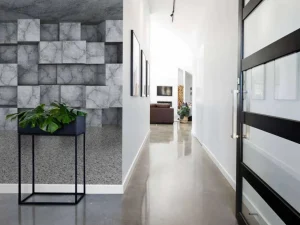 Sale Betonnen ruimte met kubussen tegen de muur fotobehang 3d