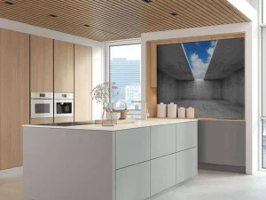 Best Betonnen ruimte met open dak fotobehang 3d