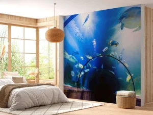 Outlet Bijzondere onderwater tunnel fotobehang 3d
