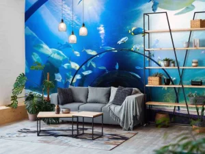 Outlet Bijzondere onderwater tunnel fotobehang 3d