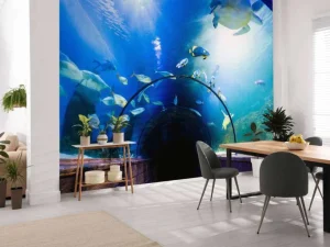 Outlet Bijzondere onderwater tunnel fotobehang 3d