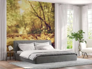 Outlet Bladeren in het Bos tijdens de Herfst fotobehang Bloemen
