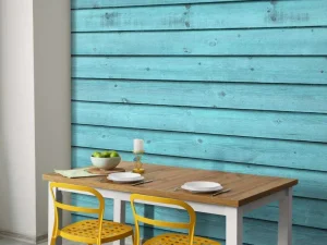 Sale Blauw geverfd hout fotobehang Tienerkamer | Oppervlakten