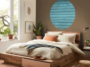 Sale Blauw geverfd hout fotobehang Tienerkamer | Oppervlakten