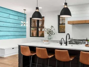 Sale Blauw geverfd hout fotobehang Tienerkamer | Oppervlakten