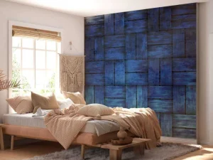 Sale Blauwe gevlochten textuur fotobehang Tienerkamer | Oppervlakten