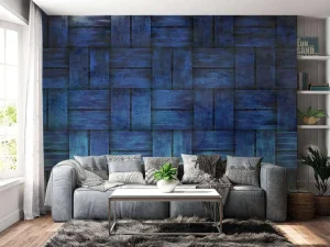 Sale Blauwe gevlochten textuur fotobehang Tienerkamer | Oppervlakten