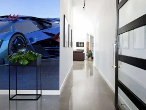 Clearance Blauwe hypercar in 3D fotobehang Kinderkamer | Transport