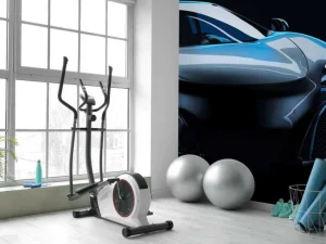 Best Blauwe sportwagen design fotobehang Kinderkamer | Transport