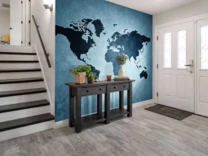 Sale Blauwe wereldkaart fotobehang Gang