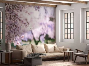 Discount Bloeiende Amandelbomen fotobehang Bloemen