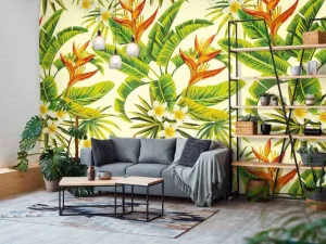 Best Bloemen en bladeren print fotobehang Bloemen