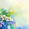 Hot Bloemen schilderij met een wazige achtergrond fotobehang Kunst & Design | Bloemen
