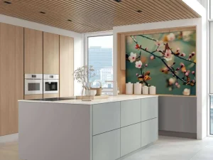 Clearance Bloesem in Volle Bloei met Groene Achtergrond fotobehang Bloemen