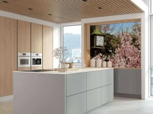 Fashion Bloesem met Klok op achtergrond fotobehang Bloemen