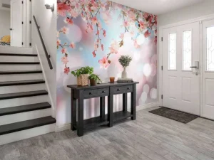 Online Bloesem met wazige achtergrond fotobehang Bloemen