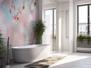 Online Bloesem met wazige achtergrond fotobehang Bloemen