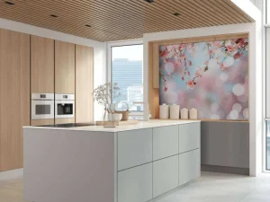 Online Bloesem met wazige achtergrond fotobehang Bloemen