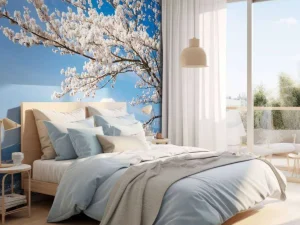 Fashion Bloesem voor de Fuji Berg fotobehang Bloemen
