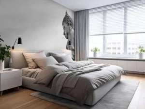 Discount Boeddha met een handgebaar fotobehang Woonkamer | Kunst & Design