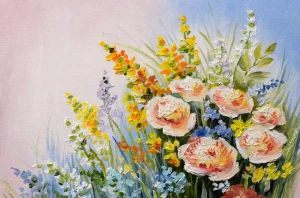 Hot Boeket met zomerse bloemen fotobehang Kunst & Design | Bloemen