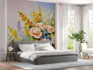 Hot Boeket met zomerse bloemen fotobehang Kunst & Design | Bloemen