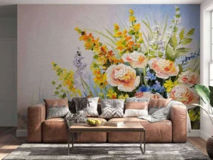 Hot Boeket met zomerse bloemen fotobehang Kunst & Design | Bloemen