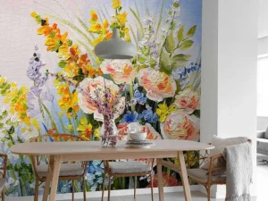 Hot Boeket met zomerse bloemen fotobehang Kunst & Design | Bloemen