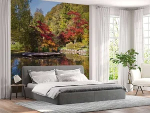 Fashion Bomen achter het Water fotobehang Bloemen