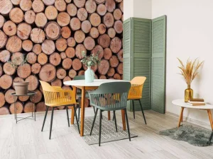 Online Boomstammen stapel fotobehang Hobbykamer | Gang