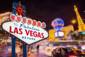 Hot Bord in Las Vegas fotobehang Tienerkamer