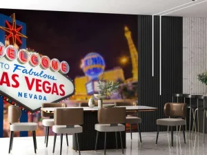 Hot Bord in Las Vegas fotobehang Tienerkamer
