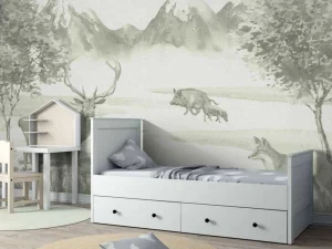Hot Bos met dieren in groen Kinderkamer | Dieren