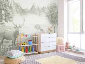 Hot Bos met dieren in groen Kinderkamer | Dieren