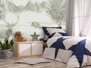 Hot Bos met dieren in groen Kinderkamer | Dieren