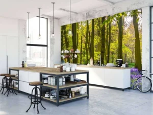 Discount Bos met veel lavendel fotobehang Bloemen