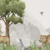 Fashion Bosdieren bij een berg Kinderkamer | Dieren